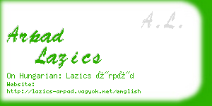 arpad lazics business card